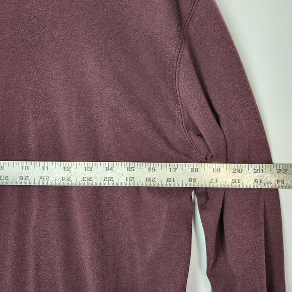 VTG 90s LL Bean Shirt Mens M Burgundy Mock Neck Eclectic Wear Layering Fisherman - Picture 8 of 9